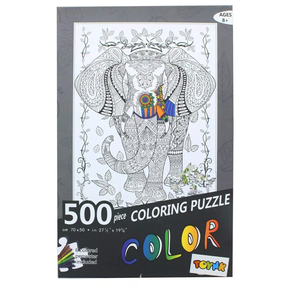 Puzzle à colorier -500 pièces - Elephant